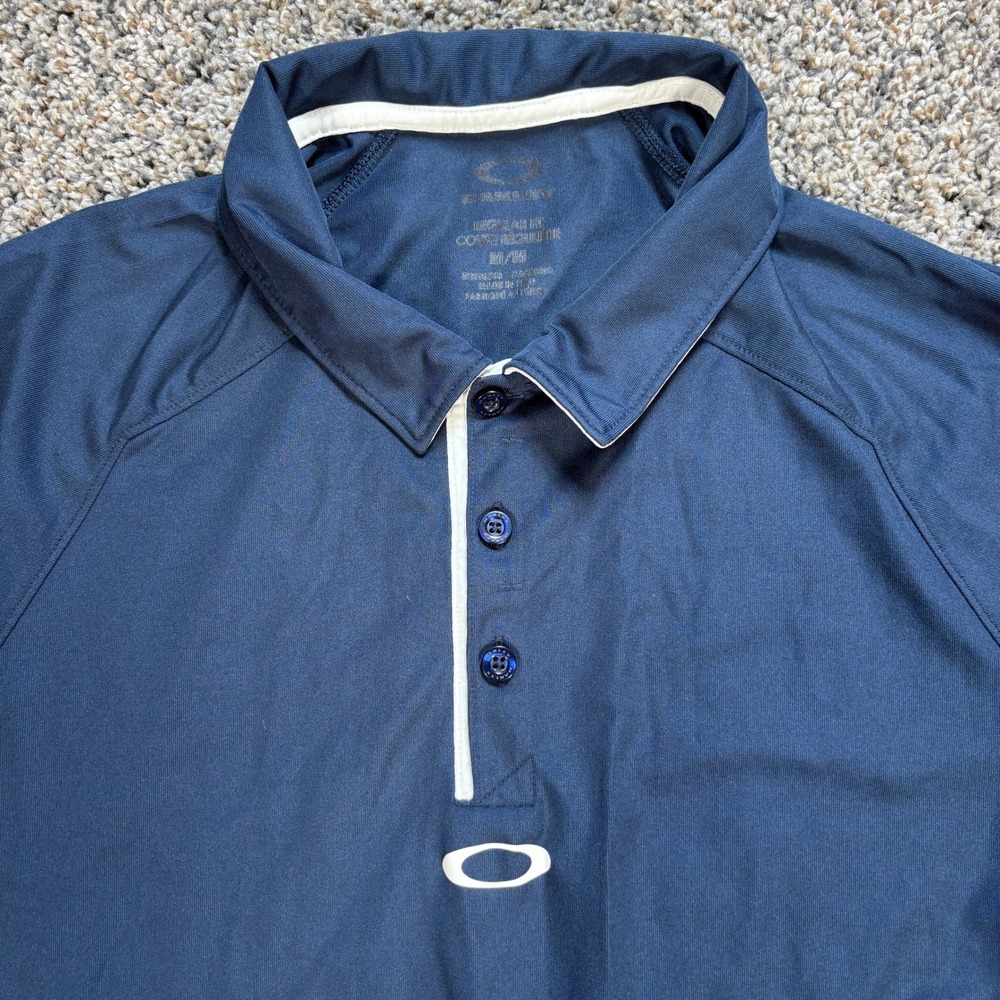 Oakley Men's Size Medium Navy Blue Hydrolix Golf Polo Shirt Regular Fit